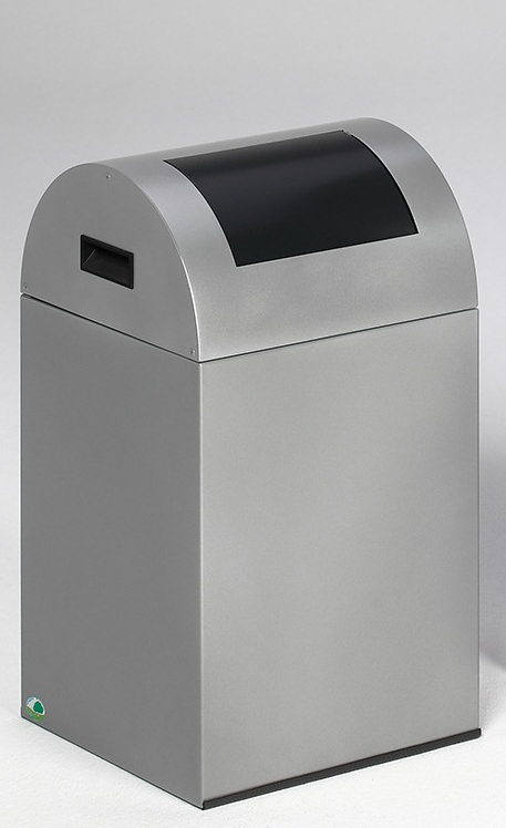VAR Collecteur de recyclage WSG 40 R avec trappe d'insertion, 43 l, argent, couvercle RAL7021 gris noir  ZOOM