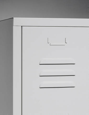 C+P Armoire vestiaire Classic gris clair avec 4 compartiments portes à fentes, largeur de compartiment 400 mm  ZOOM