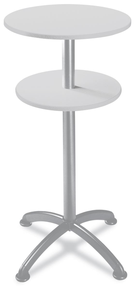 Table haute avec 2 plateaux, Ø 600 mm, panneau gris clair  ZOOM