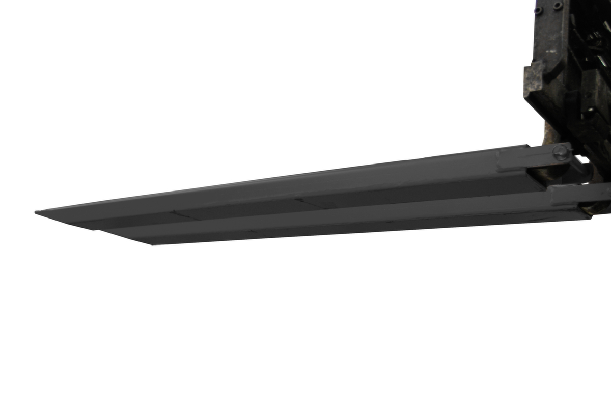 Bauer Rallonge de fourche avec fond fermé, RAL7021 gris noir, pour section de dent hauteur x largeur 50 x 120 mm