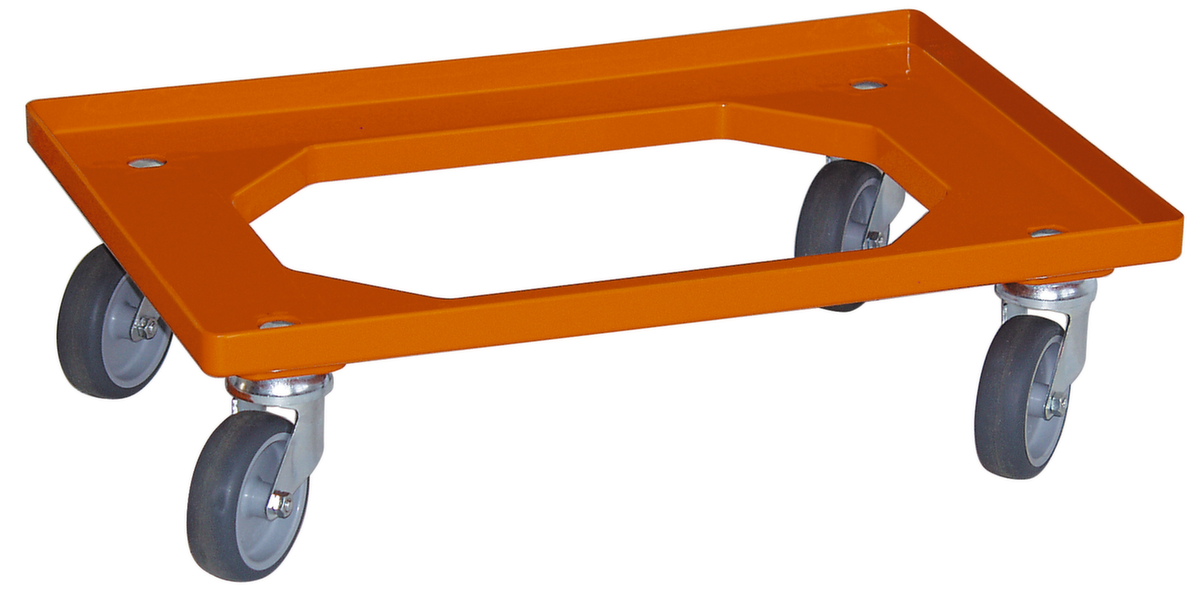 Chariot à caisse avec cadre à angle ouvert, force 250 kg, orange  ZOOM