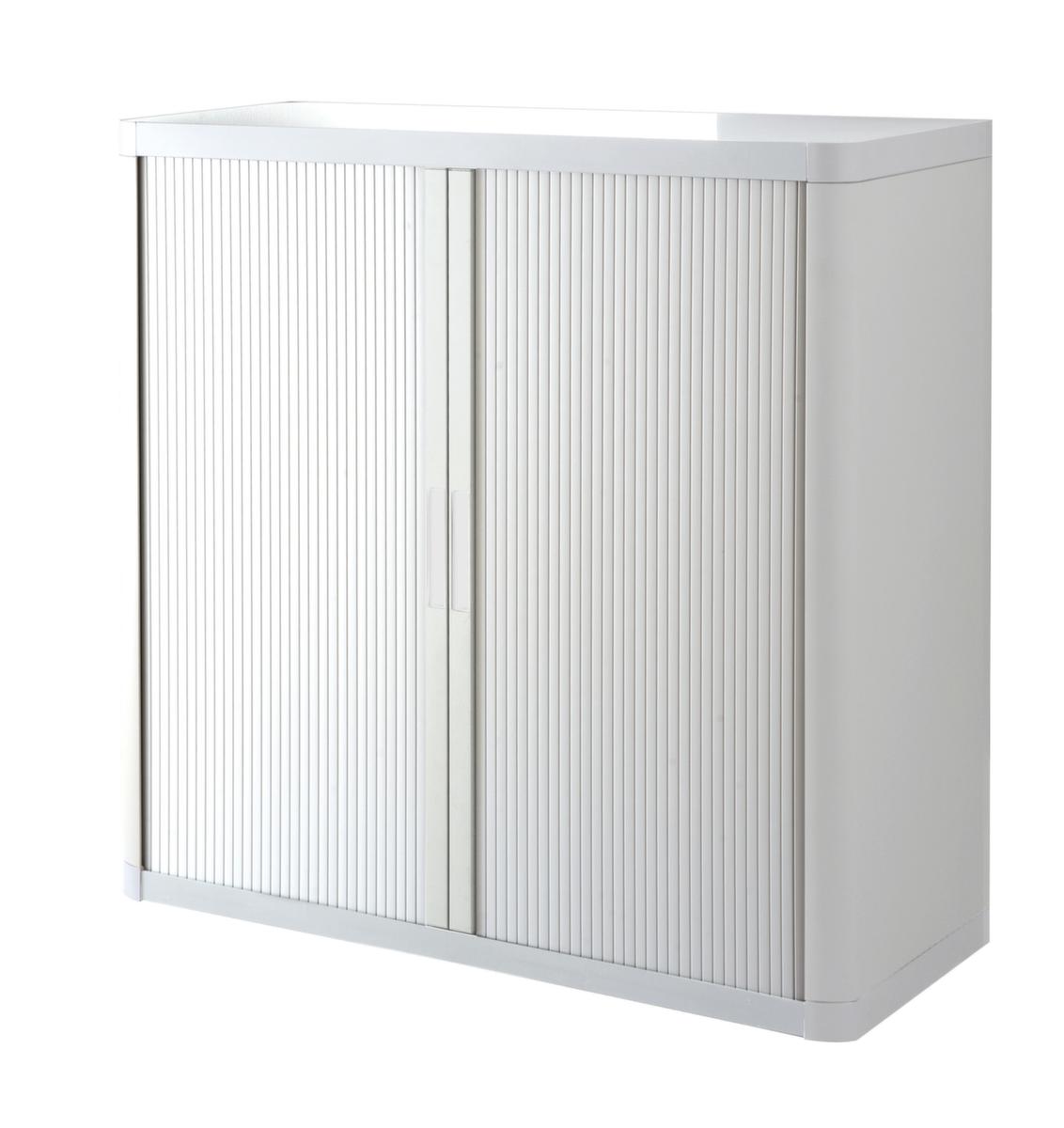 Paperflow Armoire à rideaux transversaux easyOffice®, 2 hauteurs des classeurs, blanc/blanc  ZOOM