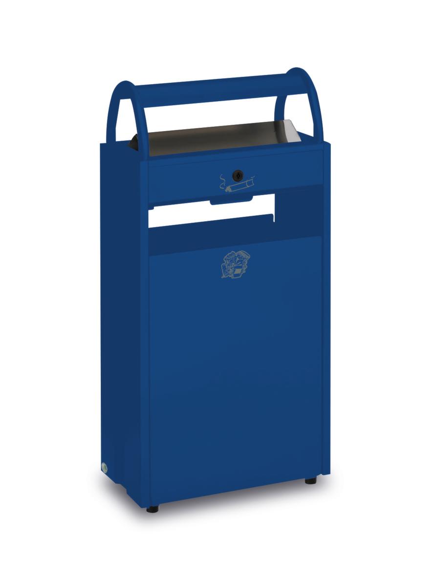 VAR Cendrier poubelle avec 2 ouvertures d'introduction, bleu gentiane  ZOOM