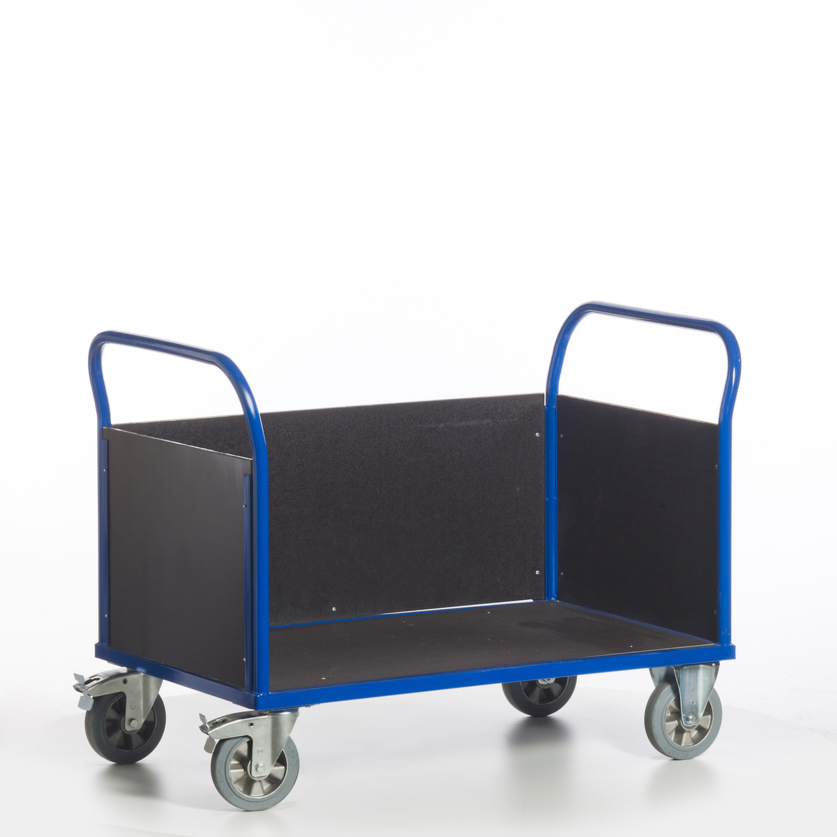 Rollcart Wagon à trois parois avec zone de chargement antidérapante, force 1200 kg, plateau longueur x largeur 2000 x 780 mm  ZOOM