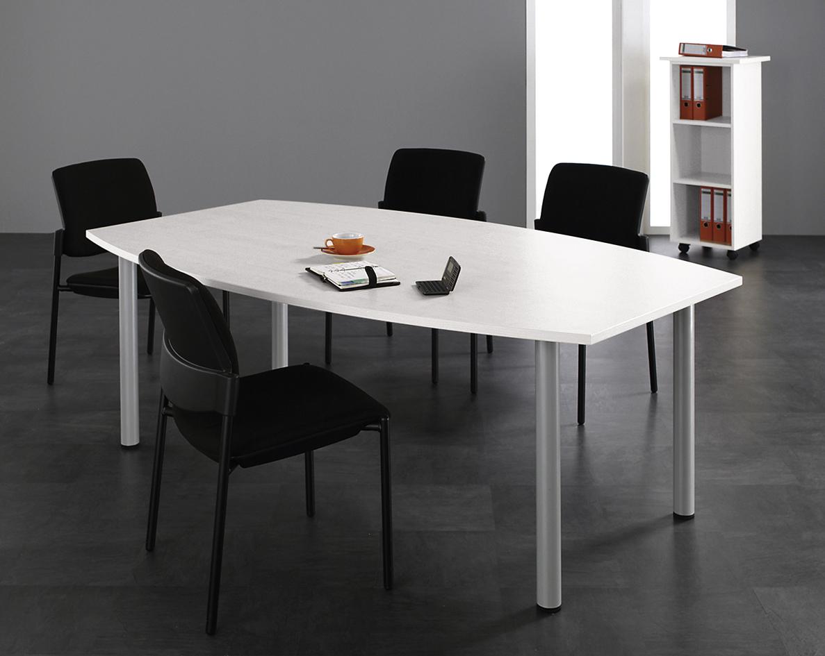 Gera Table de conférence Basis, largeur x profondeur 2000 x 800 mm, panneau gris clair  ZOOM