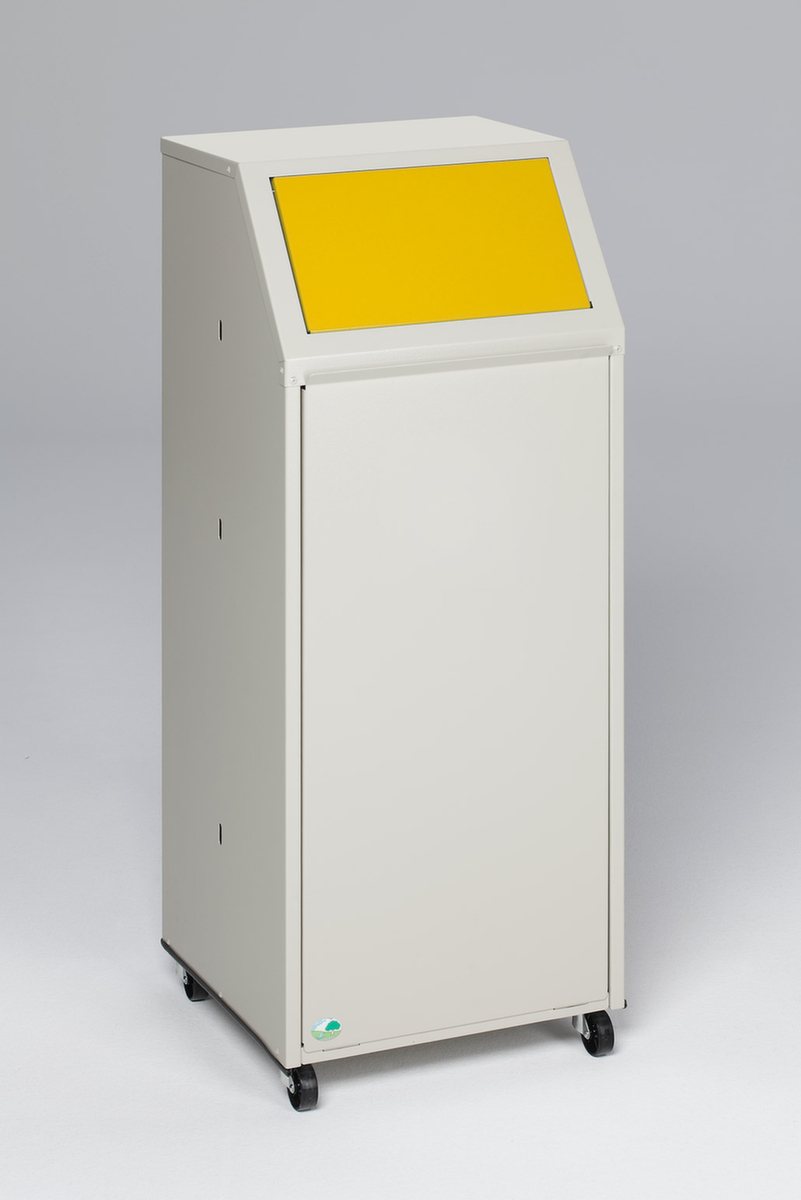 VAR collecteur de recyclage mobile, 69 l, RAL7032 gris silex, couvercle jaune