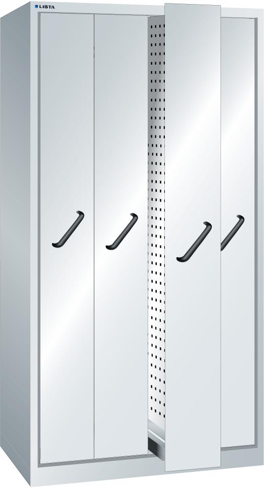 LISTA Armoire avec extensions verticales avec plaques perforées, 4 extensions, RAL7035 gris clair/RAL7035 gris clair  ZOOM