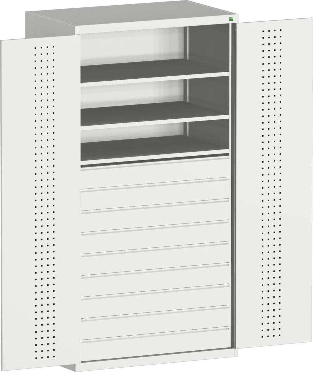 bott Armoire système cubio avec portes en panneaux perforés, 9 tiroir(s)