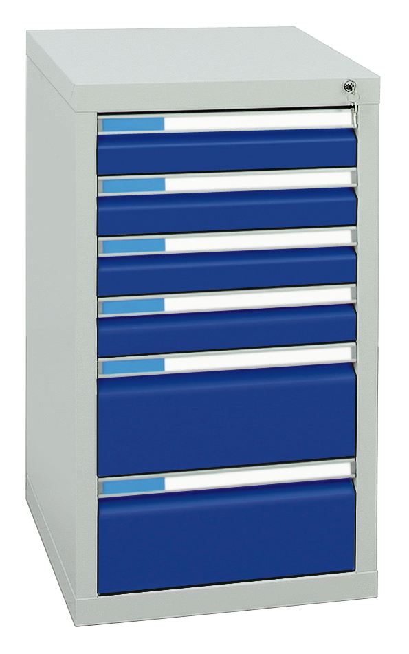 stumpf Armoire à tiroirs ES 510, 6 tiroir(s), RAL7035 gris clair/RAL5010 bleu gentiane  ZOOM