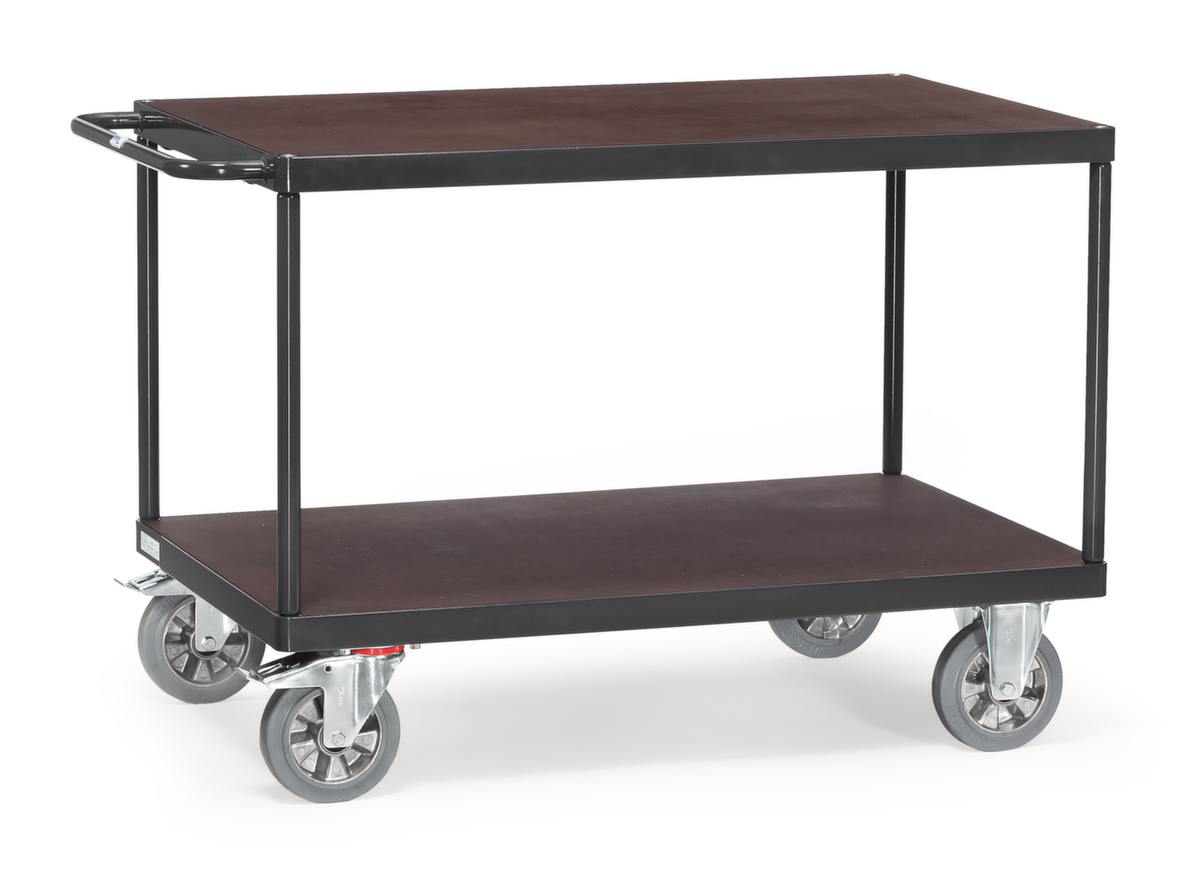 fetra Chariot de table GREY EDITION avec étagères antidérapantes 1600x800 mm, force 1200 kg, 2 plateaux  ZOOM