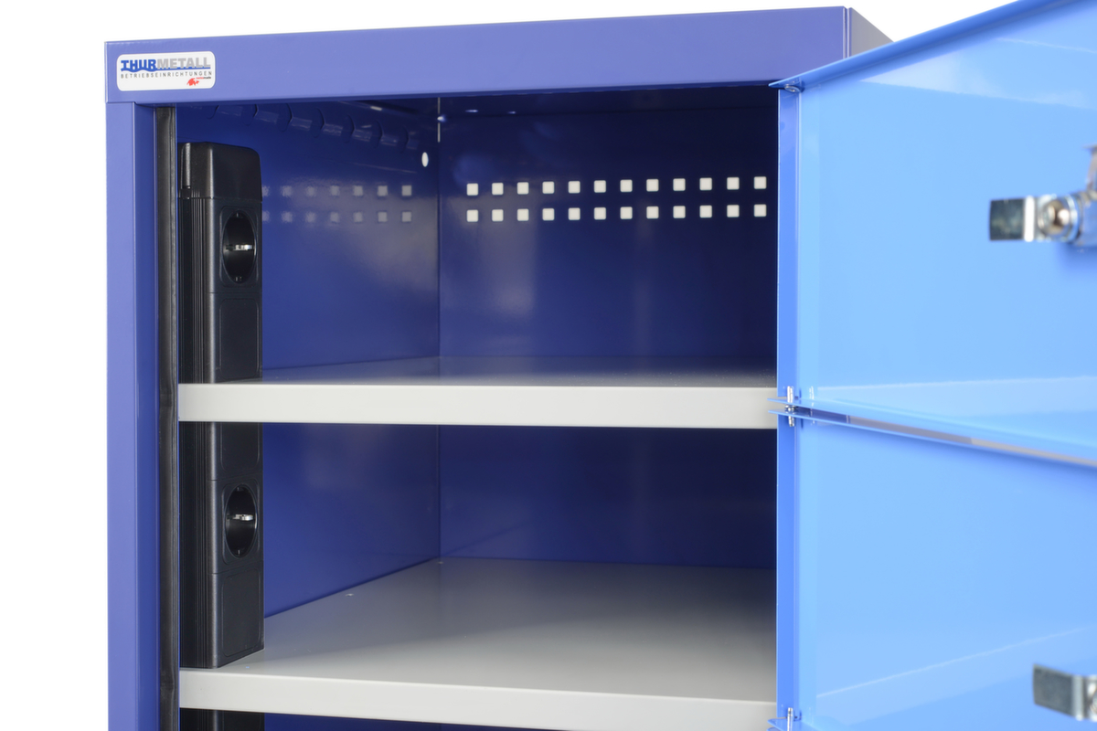 Thurmetall Armoire à casiers électrique MINI, modèle FR, bleu pigeon/bleu clair  ZOOM