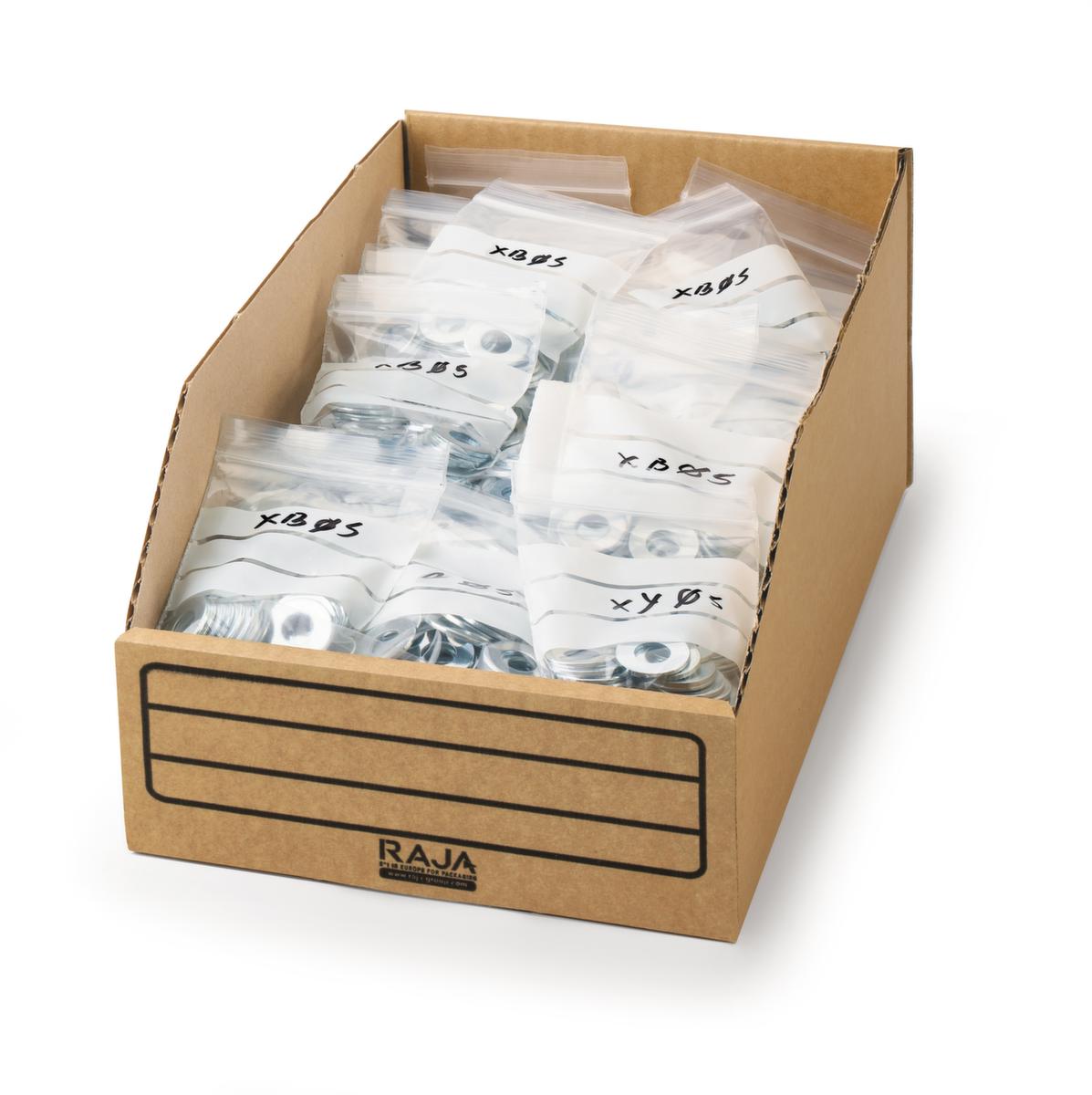 Raja bac compartimentable en carton, profondeur 301 mm, marron  ZOOM