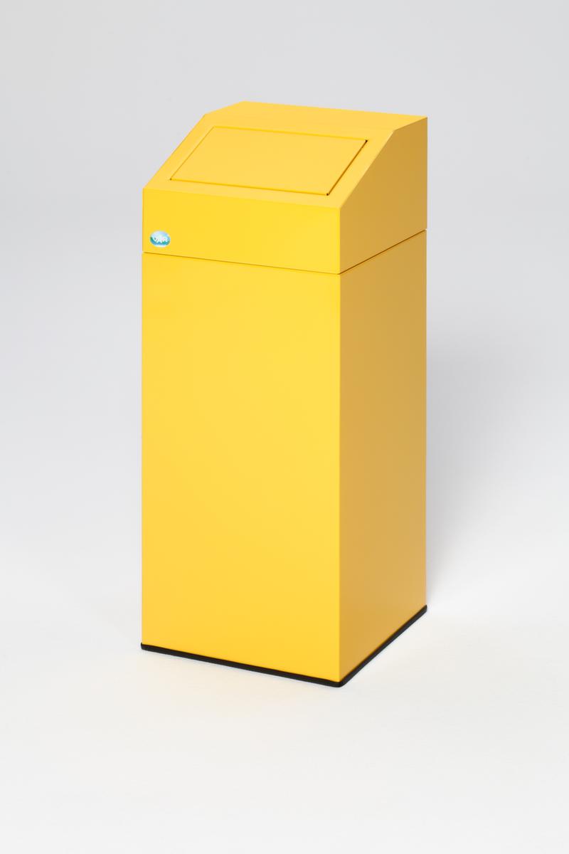 Collecteur de recyclage étiquette autocollante incl., 45 l, RAL1023 jaune signalisation, couvercle jaune  ZOOM