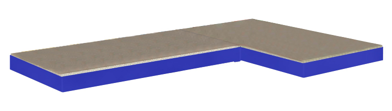 Plancher en aggloméré pour l'étagère d'angle de stockage à gauche ou à droite, largeur x profondeur 890 x 590 mm  ZOOM