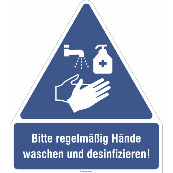 Panneau d'obligation « Lavez-vous les mains s.v.p. »  ZOOM