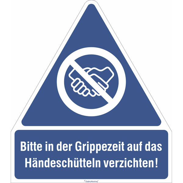 Panneau d'obligation « Pas de poignée de main »  ZOOM
