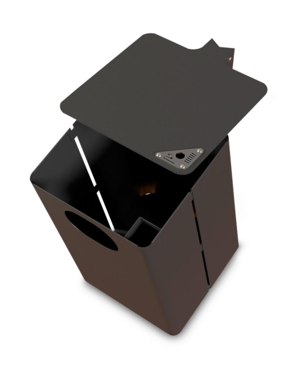 Cendrier poubelle avec toit de protection, mica de fer/anthracite  ZOOM