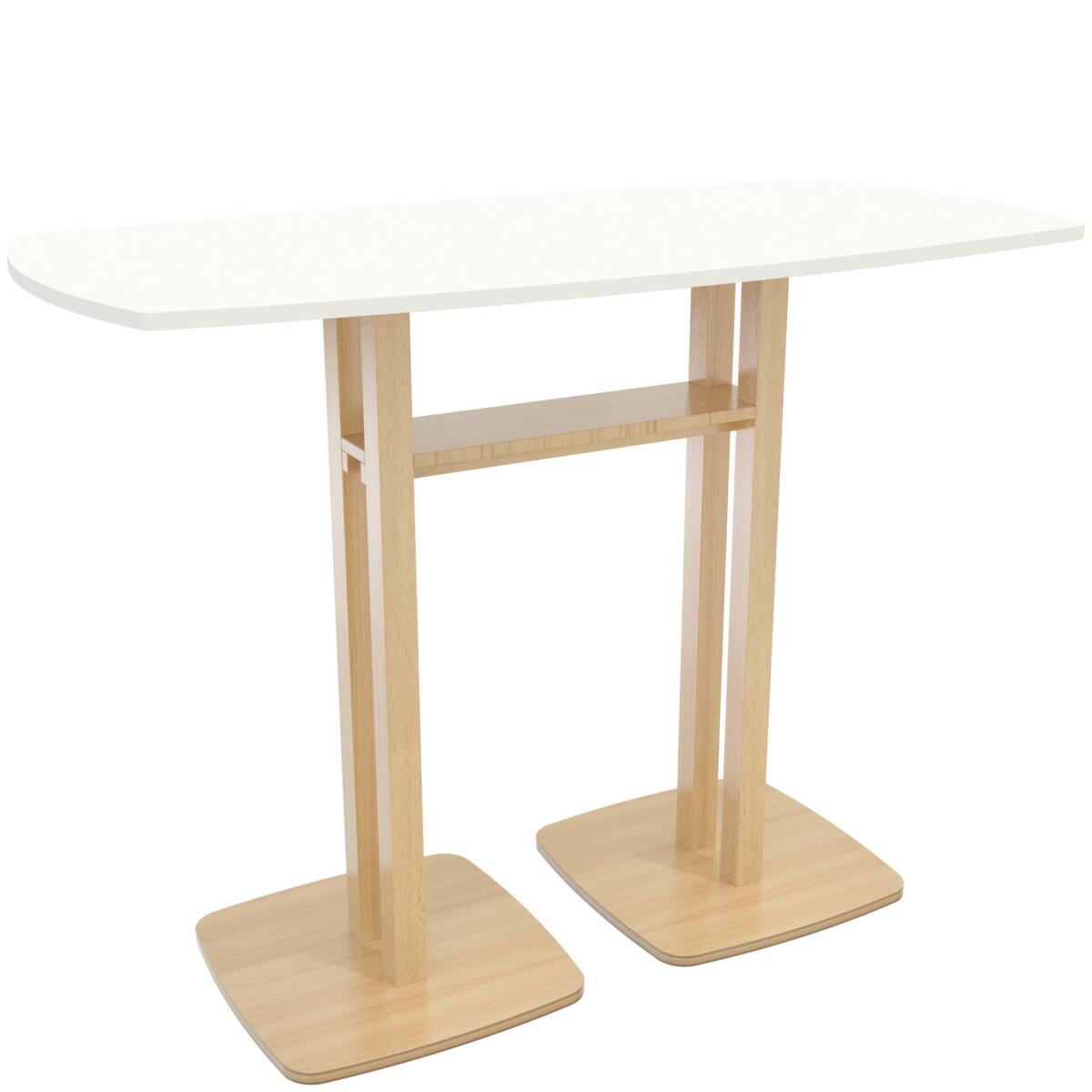 Paperflow Table haute en forme de fût Woody, largeur x profondeur 1500 x 750 mm, panneau blanc  ZOOM