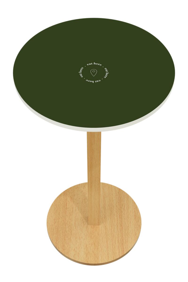 Paperflow Table haute ronde Woody, Ø 600 mm, panneau vert  ZOOM