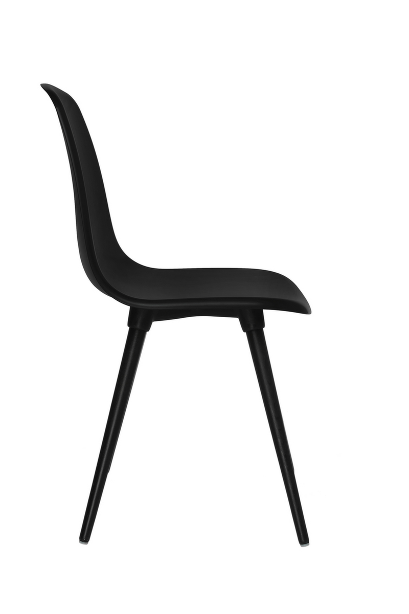 Topstar Siège visiteur T2020 avec coque d'assise en plastique, assise noir, piètement 4 pieds  ZOOM