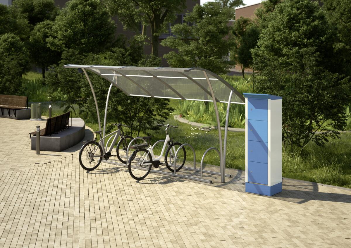Thurmetall Station de recharge E-Bike, modèle CH, RAL 5012 bleu clair/RAL 5012 bleu clair  ZOOM