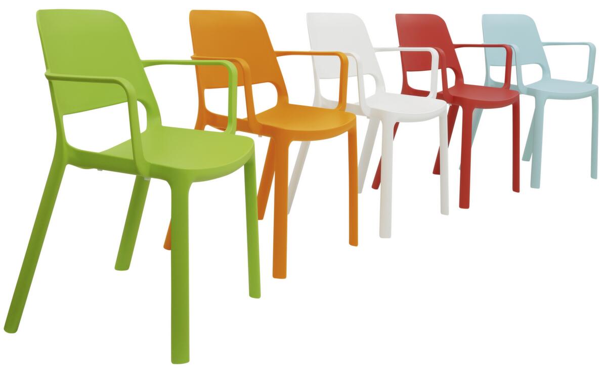 Mayer Sitzmöbel chaise empilable myNUKE utilisable à l'extérieur + accoudoirs, bleu ciel  ZOOM