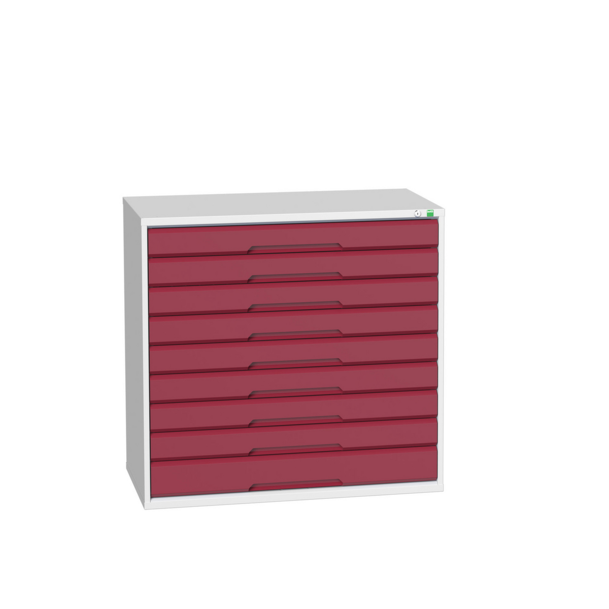 bott Armoire à tiroirs verso, 9 tiroir(s), RAL7035 gris clair/RAL3004 rouge pourpre  ZOOM