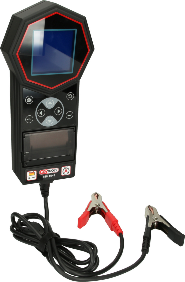 KS Tools Testeur numérique de batteries et de systèmes de charge 12V / 24V avec imprimante intégrée  ZOOM