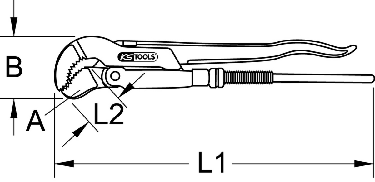 KS Tools Clé à tube coudée à 45°  ZOOM