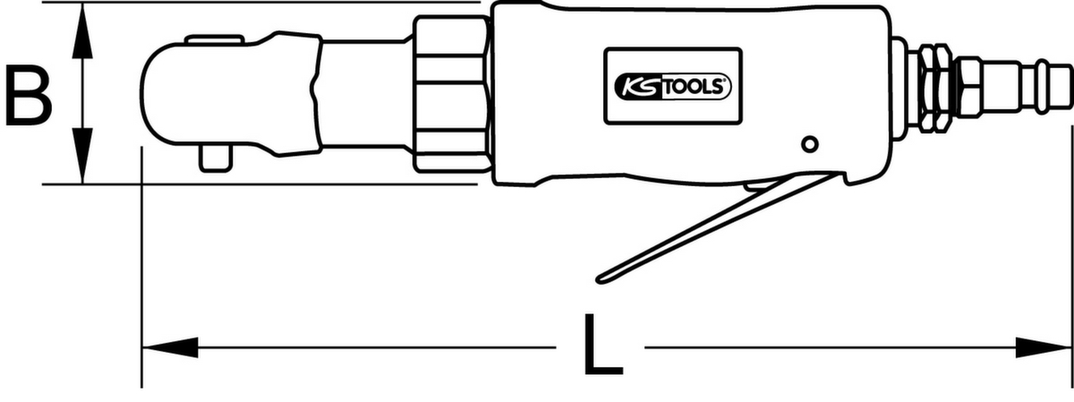 KS Tools 3/8" SlimPOWER mini cliquet à air 30Nm  ZOOM