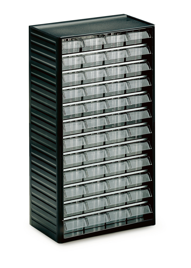 Treston bloc à tiroirs transparents, 48 tiroir(s), gris anthracite/transparent  ZOOM