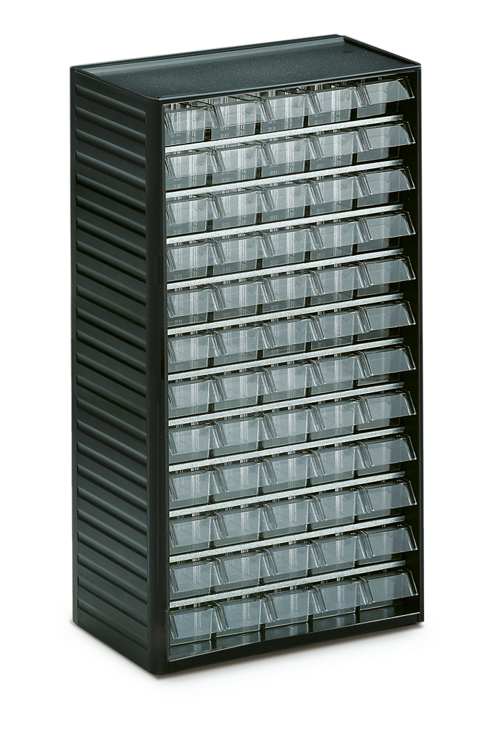 Treston bloc à tiroirs transparents, 60 tiroir(s), gris anthracite/transparent  ZOOM