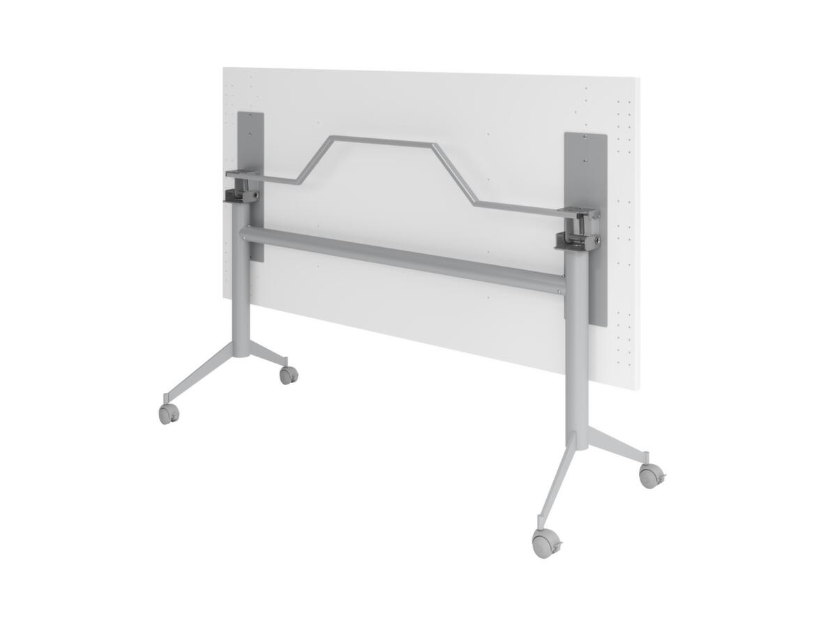 Table pliante roulante, hauteur x largeur x profondeur 750 x 1600 x 800 mm, panneau blanc  ZOOM