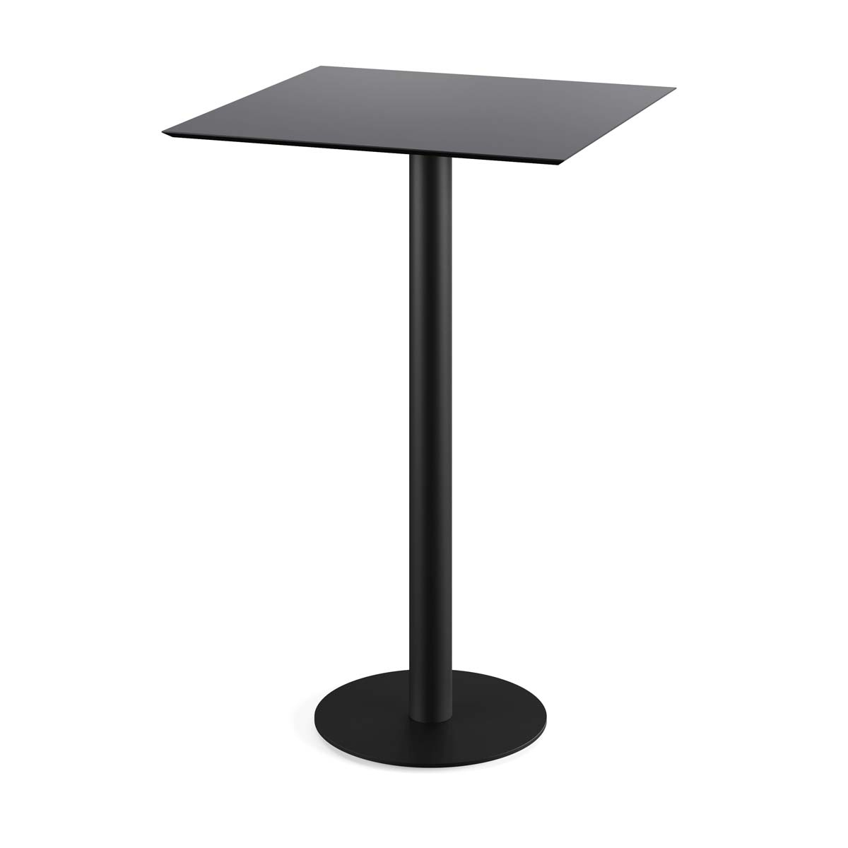 VEBA Table haute Essentials Urban, largeur x profondeur 700 x 700 mm, panneau noir  ZOOM