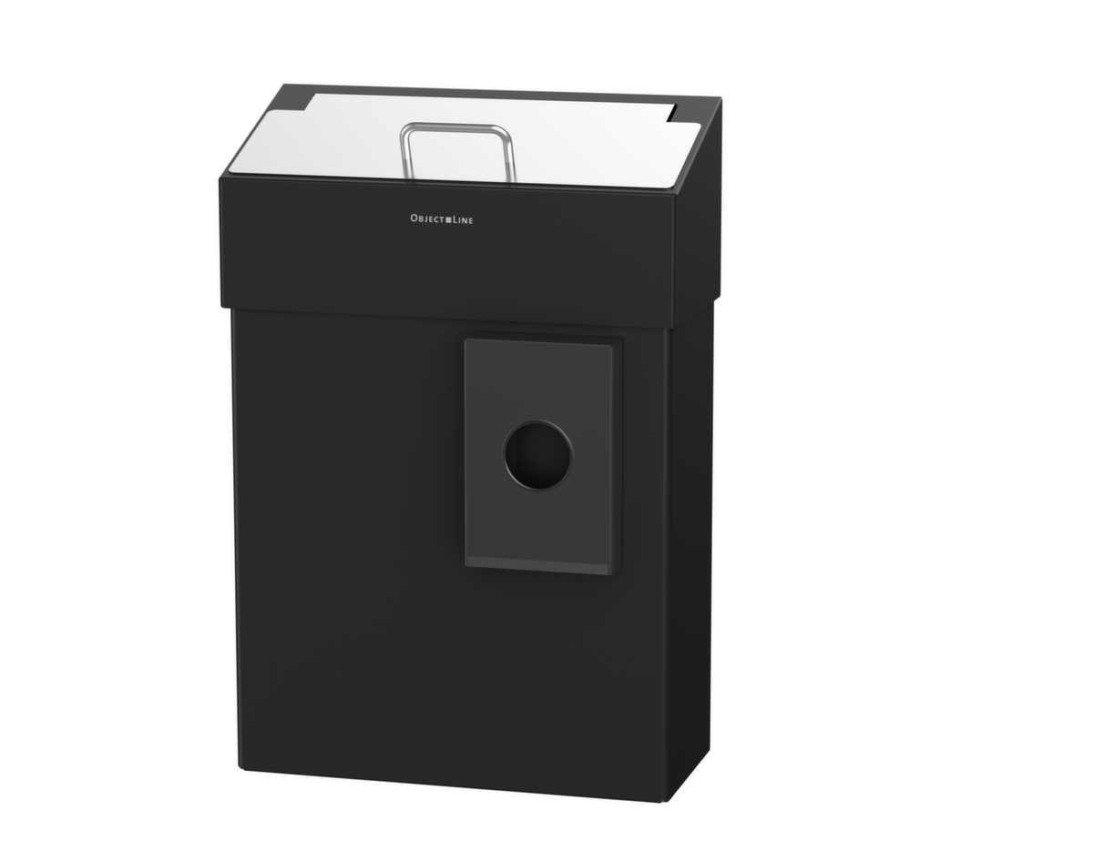 CWS poubelle hygiénique ObjectLine avec distributeur de sachets, 10 l, RAL9005 noir foncé  ZOOM