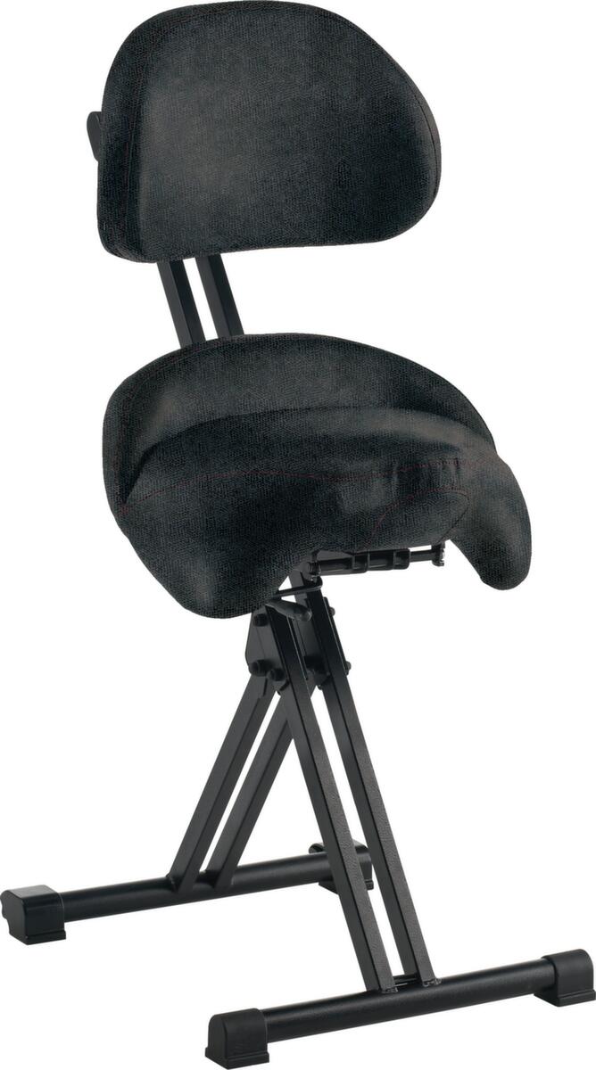meychair Siège assis-debout Futura Professional Comfort avec dossier, hauteur d’assise 590 - 730 mm, assise noir  ZOOM
