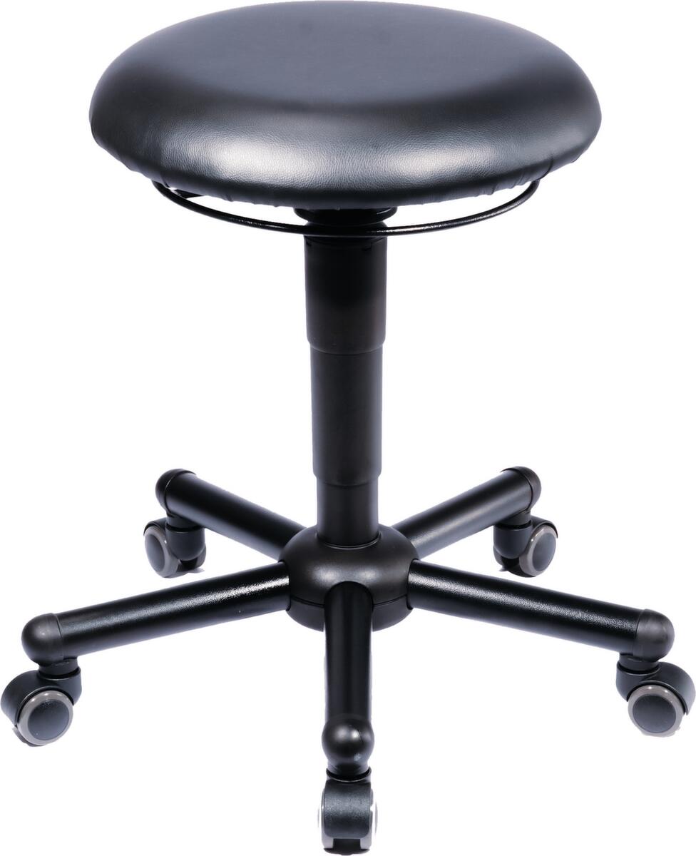 meychair tabouret pivotant Assistent Professional A19 avec revêtement en similicuir, assise noir, 5 roulettes pivotantes  ZOOM