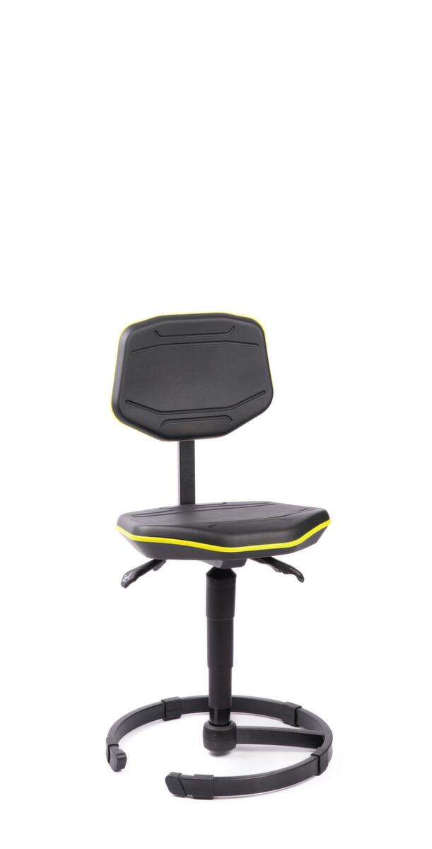 meychair siège d’atelier pivotant PRO+ W30 avec bourrelet, assise mousse PU noir, avec anneau de fond  ZOOM