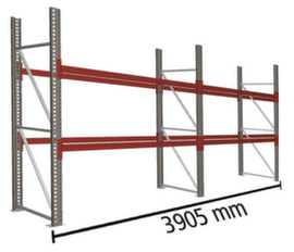 META Palettenregal MULTIPAL für 12 Paletten, 3905 mm breit, 3 Lagerebenen