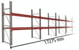 META Palettenregal MULTIPAL für 54 Paletten, 17275 mm breit, 3 Lagerebenen
