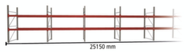 META Palettenregal MULTIPAL für 81 Paletten, 25150 mm breit, 3 Lagerebenen