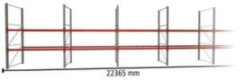 META Palettenregal MULTIPAL für 72 Paletten, 22365 mm breit, 3 Lagerebenen