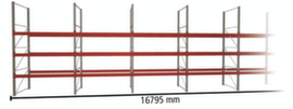 META Palettenregal MULTIPAL für 72 Paletten, 16795 mm breit, 4 Lagerebenen