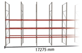 META Palettenregal MULTIPAL für 72 Paletten, 17275 mm breit, 4 Lagerebenen