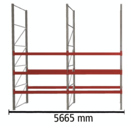 META Palettenregal MULTIPAL für 24 Paletten, 5665 mm breit, 4 Lagerebenen