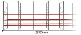 META Palettenregal MULTIPAL für 96 Paletten, 22365 mm breit, 4 Lagerebenen