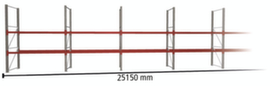 META Palettenregal MULTIPAL für 54 Paletten, 25150 mm breit, 3 Lagerebenen