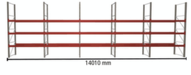 META Palettenregal MULTIPAL für 40 Paletten, 14010 mm breit, 4 Lagerebenen