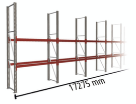 META Palettenregal MULTIPAL für 27 Paletten, 17275 mm breit, 3 Lagerebenen