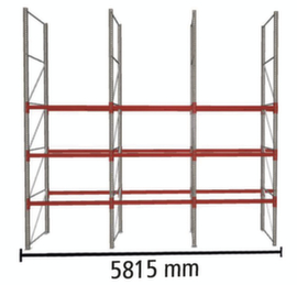 META Palettenregal MULTIPAL für 12 Paletten, 5815 mm breit, 4 Lagerebenen